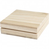 Holzkasten, H 3 cm, Größe 10x10 cm, 1 Stk