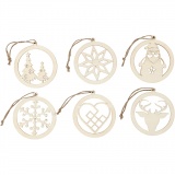 Weihnachtsschmuck, D 8 cm, Dicke 0,3 cm, 6 Stk/ 1 Pck