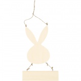 Hase mit Schild, H 29,5 cm, B 19,2 cm, 1 Stk