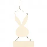 Hase mit Schild, H 29,5 cm, B 19,2 cm, 1 Stk