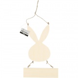 Hase mit Schild, H 29,5 cm, B 19,2 cm, 1 Stk