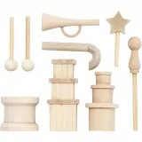 Kleine Gegenstände aus Holz, L 2-5,5 cm, 1 Pck