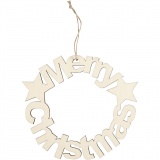 Weihnachtliche Anhänger, Merry Christmas, T 4 mm, D 22 cm, 1 Stk