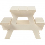 Picknick-Tisch mit Bank, H 5,5 cm, L 8 cm, B 8 cm, 1 Stk