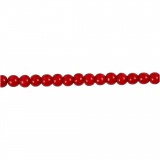 Holzperlen, D 5 mm, Lochgröße 1,5 mm, Rot, 6 g/ 1 Pck
