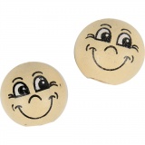 Gesicht Smiley, D 12 mm, Hellbeige, 20 Stk/ 1 Pck