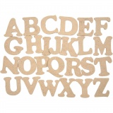 Holz Buchstaben, A - Z, H 4 cm, Dicke 2,5 mm, 26 Stk/ 1 Pck