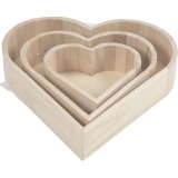 Schalen in Herzform, H 13-25 cm, T 5-5,2 cm, 3 Stk/ 1 Pck