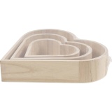 Schalen in Herzform, H 13-25 cm, T 5-5,2 cm, 3 Stk/ 1 Pck