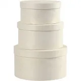 Spanschachtel, rund, H 5,4+6,5+7,3 cm, D 10+11+13 cm, 3 Stk/ 1 Set
