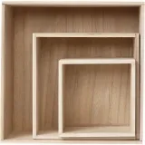 Aufbewahrungskästen, Quadrat, H 15x15+21,5x21,5+28x28 cm, T 12,5 cm, 3 Stk/ 1 Set