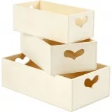 Aufbewahrungsboxen, H 6,3+5,8+5,5 cm, L 20,5+18+15,8 cm, B 11,5+9,8+7,8 cm, 3 Stk/ 1 Set