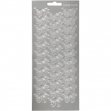 Sticker, Schmetterlinge, Blatt 10x23 cm, Silber, 1 Bl.