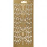 Sticker, Kreuze, Blatt 10x23 cm, Gold, 1 Bl.