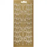 Sticker, Kreuze, Blatt 10x23 cm, Gold, 1 Bl.