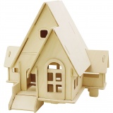 3D-Figuren zum Zusammensetzen, Haus mit Garage und Auffahrt, 22,5x17,5x20,5, 1 Stk