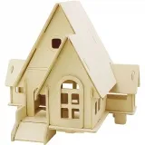3D-Figuren zum Zusammensetzen, Haus mit Garage und Auffahrt, Größe 22,5x17,5x20,5, 1 Stk