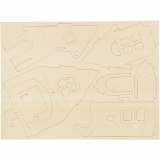 3D-Figuren zum Zusammensetzen, Haus mit Garage und Auffahrt, Größe 22,5x17,5x20,5, 1 Stk