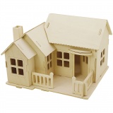 3D-Figuren zum Zusammensetzen, Haus mit Terrasse, Größe 19x17,5x15, 1 Stk