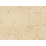 3D-Figuren zum Zusammensetzen, Haus mit Terrasse, Größe 19x17,5x15, 1 Stk
