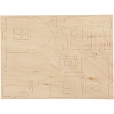 3D-Figuren zum Zusammensetzen, Haus mit Terrasse, Größe 19x17,5x15, 1 Stk