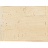 3D-Figuren zum Zusammensetzen, Haus mit Terrasse, Größe 19x17,5x15, 1 Stk