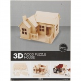 3D-Figuren zum Zusammensetzen, Haus mit Terrasse, Größe 19x17,5x15, 1 Stk