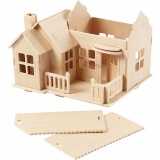 3D-Figuren zum Zusammensetzen, Haus mit Terrasse, Größe 19x17,5x15, 1 Stk