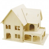 3D-Figuren zum Zusammensetzen, Haus mit Veranda, Größe 22,5x16x17,5, 1 Stk