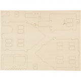 3D-Figuren zum Zusammensetzen, Haus mit Veranda, Größe 22,5x16x17,5, 1 Stk