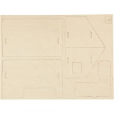 3D-Figuren zum Zusammensetzen, Haus mit Veranda, Größe 22,5x16x17,5, 1 Stk