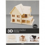 3D-Figuren zum Zusammensetzen, Haus mit Veranda, Größe 22,5x16x17,5, 1 Stk