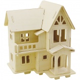 3D-Figuren zum Zusammensetzen, Haus mit Balkon, Größe 15,8x17,5x19,5 , 1 Stk