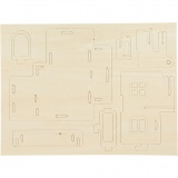 3D-Figuren zum Zusammensetzen, Haus mit Balkon, Größe 15,8x17,5x19,5, 1 Stk
