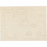 3D-Figuren zum Zusammensetzen, Haus mit Balkon, Größe 15,8x17,5x19,5, 1 Stk