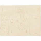 3D-Figuren zum Zusammensetzen, Haus mit Balkon, Größe 15,8x17,5x19,5, 1 Stk