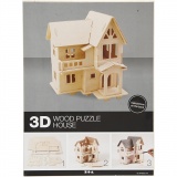 3D-Figuren zum Zusammensetzen, Haus mit Balkon, Größe 15,8x17,5x19,5, 1 Stk