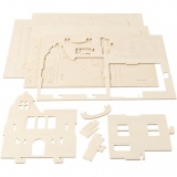 3D-Figuren zum Zusammensetzen, Haus mit Balkon, Größe 15,8x17,5x19,5, 1 Stk