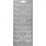 Sticker, Kreuze, Blatt 10x23 cm, Silber, 1 Bl.