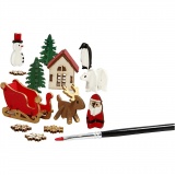 Zusammensteckbare Holzfiguren, Weihnachten, L 15,5 cm, B 17 cm, Dicke 3 mm, 1 Pck