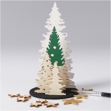 Zusammensteckbare Holzfiguren, Weihnachtsbäume, L 20 cm, B 17 cm, Dicke 3 mm, 1 Pck