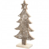 Holz-Weihnachtsbaum, H 18 cm, B 9 cm, 1 Stk