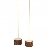 Holzfüße mit Stab, H 3 cm, D 5 cm, 2 Set/ 1 Pck