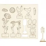Zusammensteckbare Holzfiguren, L 15,5 cm, B 17 cm, Dicke 3 mm, 1 Pck