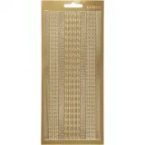 Sticker, Bordüren, Blatt 10x23 cm, Gold, 1 Bl.
