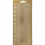 Sticker, Bordüren, Blatt 10x23 cm, Gold, 1 Bl.