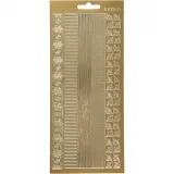 Sticker, Bordüren, Blatt 10x23 cm, Gold, 1 Bl.