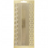 Sticker, Bordüren, Blatt 10x23 cm, Gold, 1 Bl.