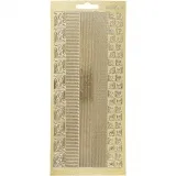 Sticker, Bordüren, Blatt 10x23 cm, Gold, 1 Bl.