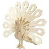 3D-Figur zum Zusammensetzen, Pfau, Größe 10x20,5x17,5 cm, 1 Stk